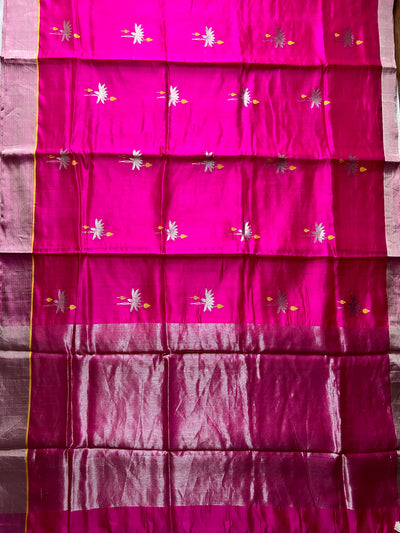 Raj Kamal: HANDLOOM PURE SILK CHANDERI SAREE WITH EK NALIYA BOOTA