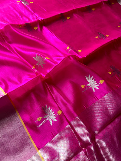 Raj Kamal: HANDLOOM PURE SILK CHANDERI SAREE WITH EK NALIYA BOOTA