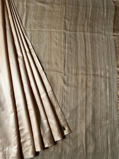 KYLIE : Handwoven Pure Tussar Ghicha Silk Saree