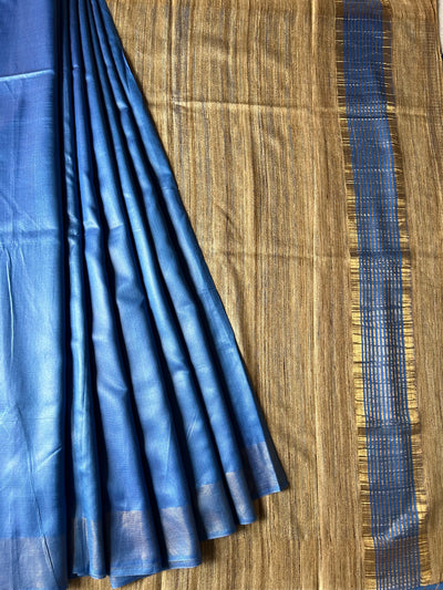 AMELIA: Handwoven Pure Tussar Ghicha Silk Saree