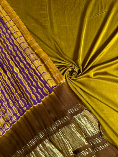 AADHYA: Handmade Tie & Dye Modal Silk Suit