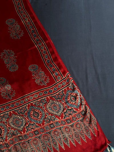 INAYAT: Handblock Ajrakh Modal Silk Suitset
