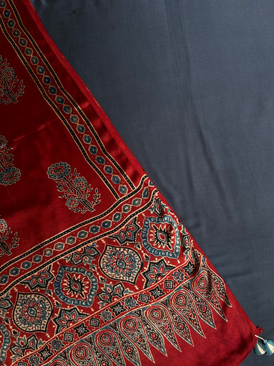 INAYAT: Handblock Ajrakh Modal Silk Suitset