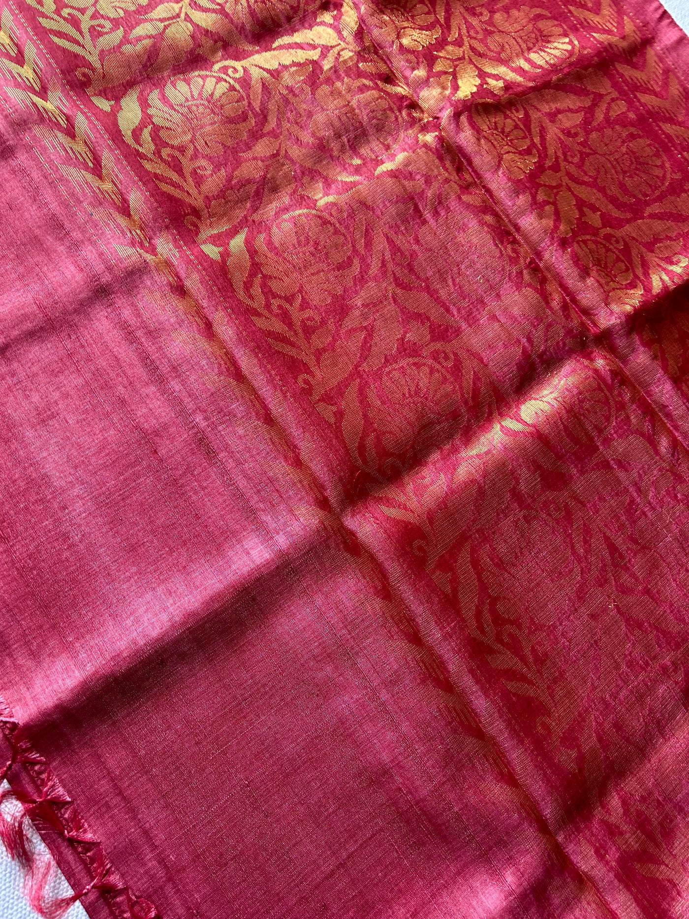 The color of love: Handloom Kosa Tussar silk saree