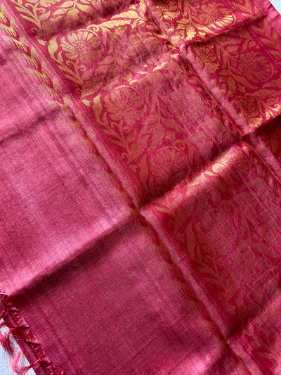 The color of love: Handloom Kosa Tussar silk saree