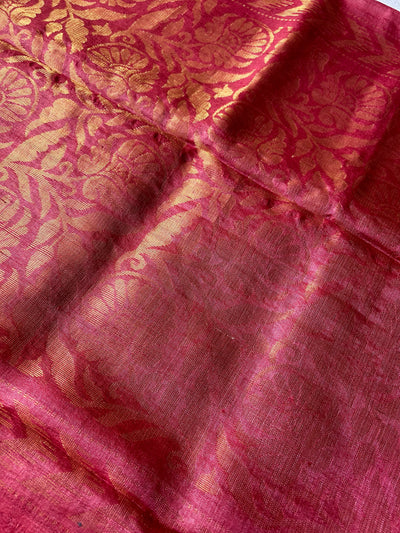 The color of love: Handloom Kosa Tussar silk saree