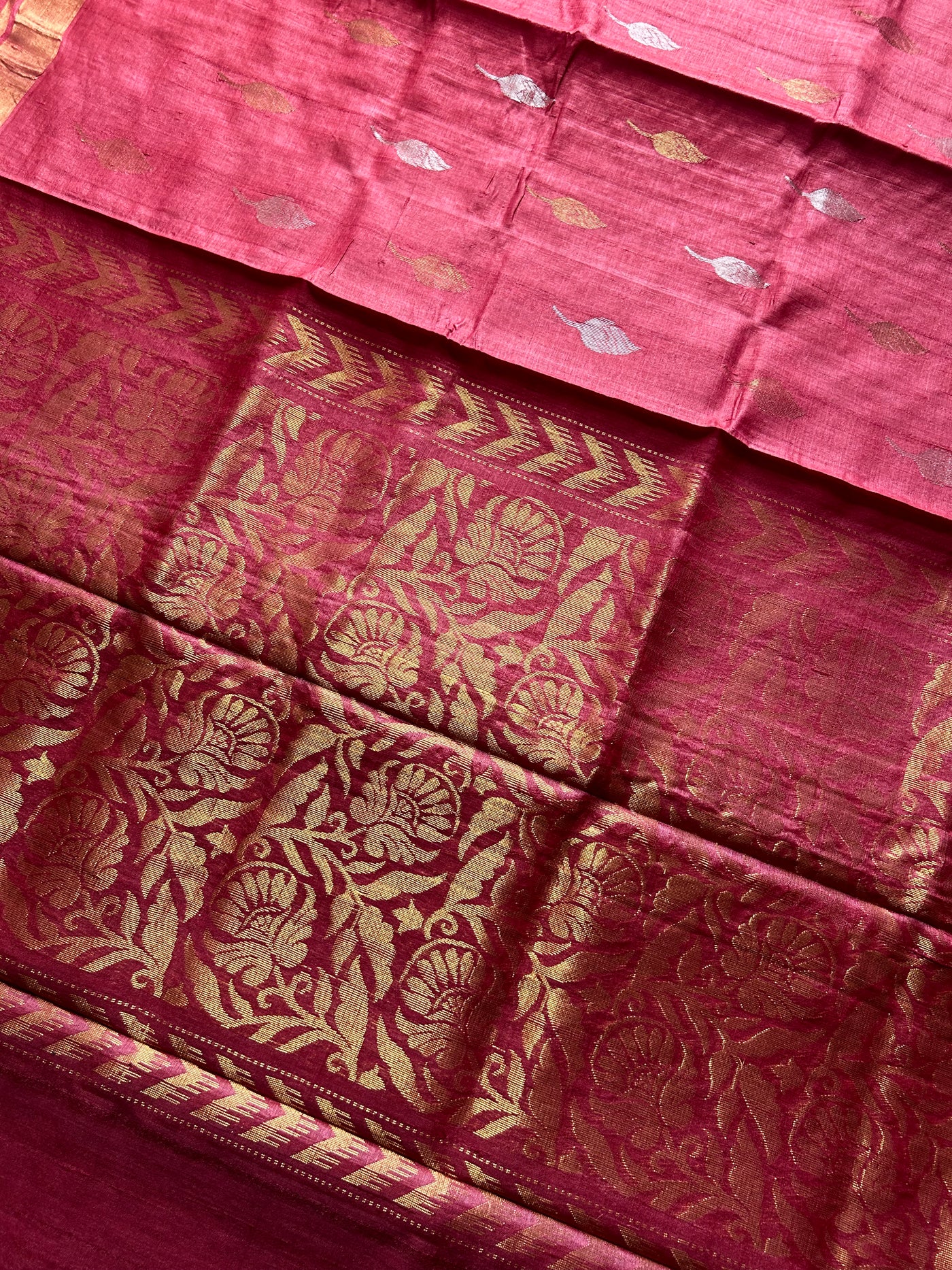 The color of love: Handloom Kosa Tussar silk saree