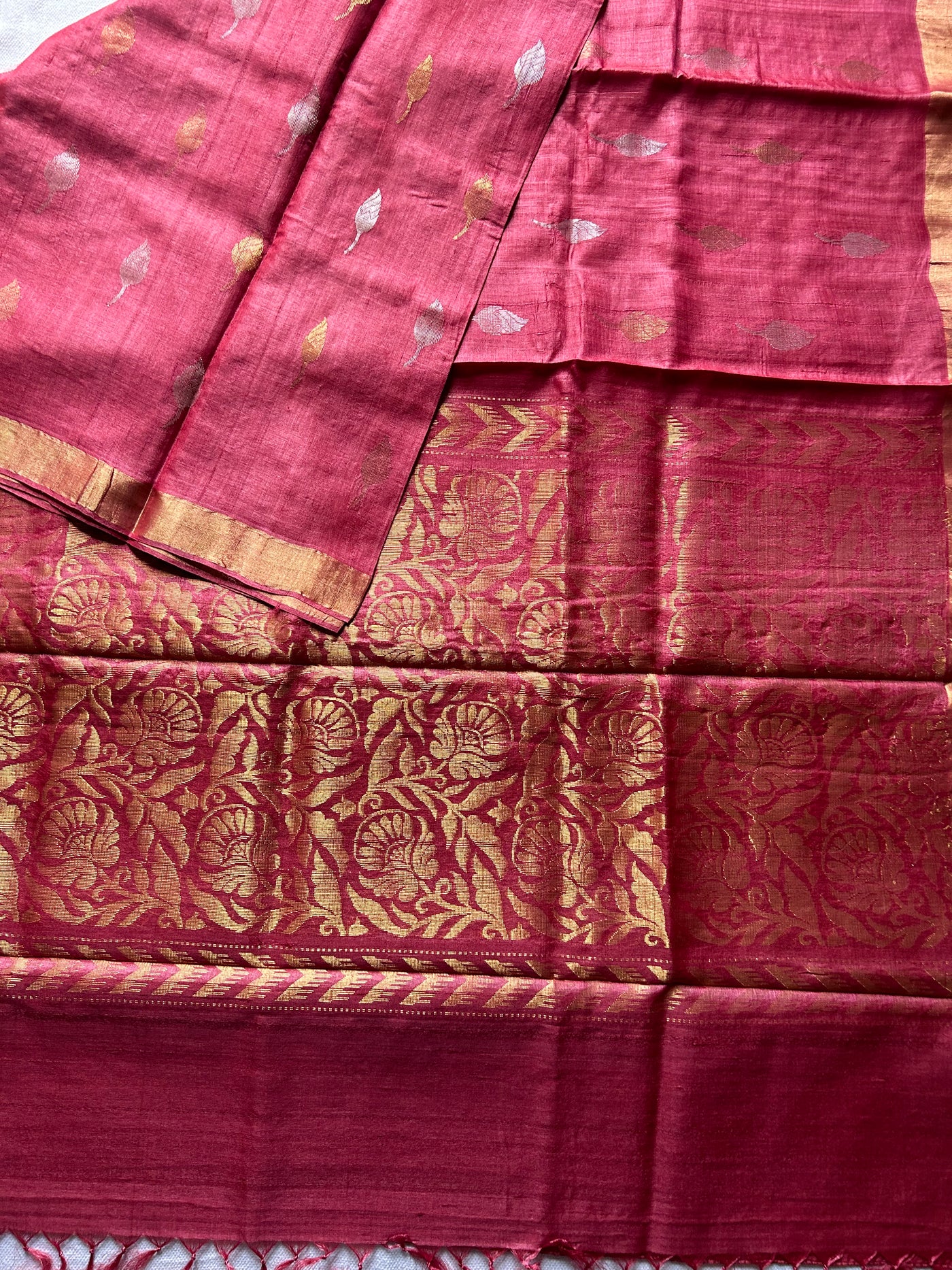 The color of love: Handloom Kosa Tussar silk saree