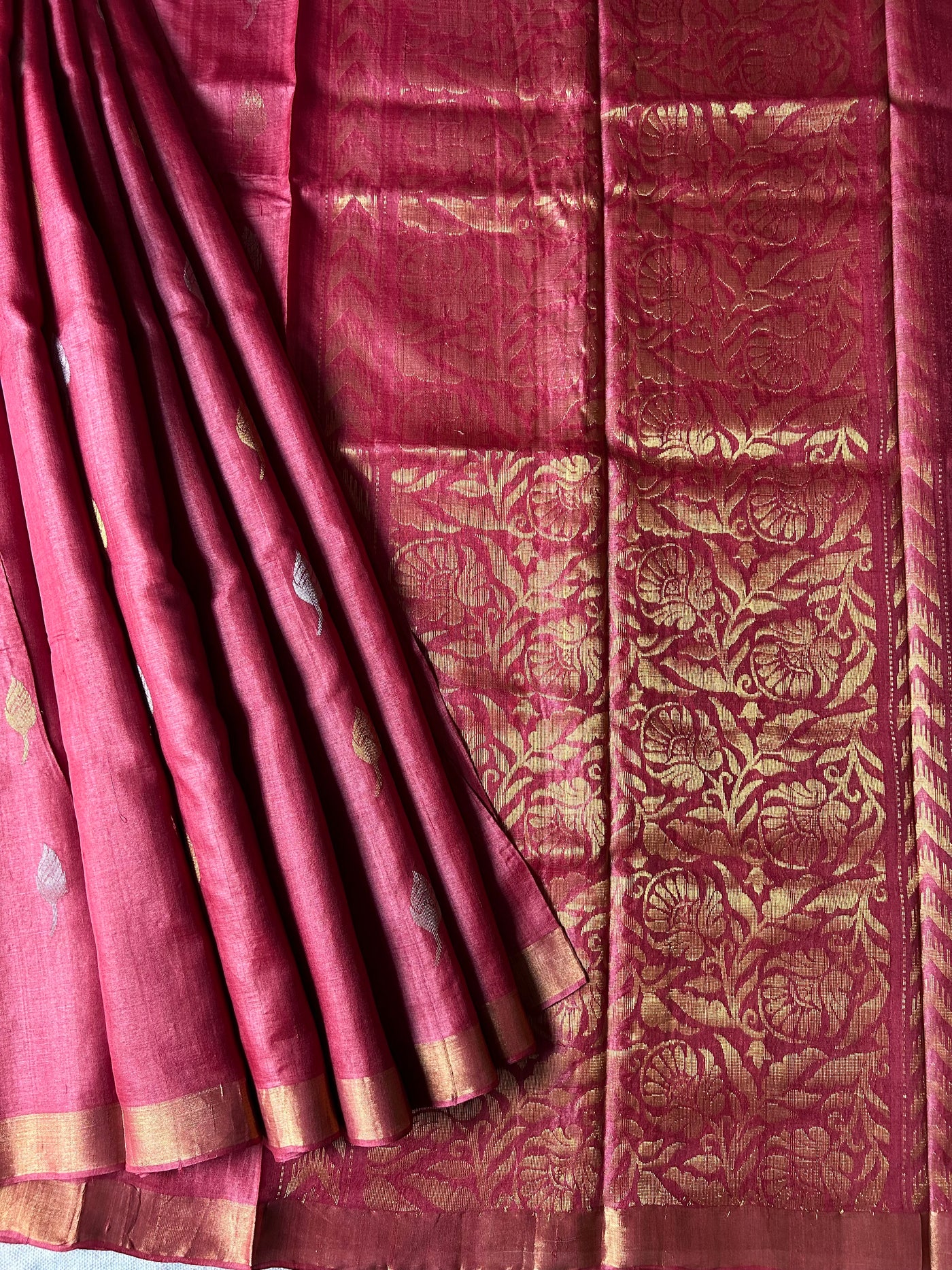 The color of love: Handloom Kosa Tussar silk saree