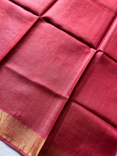 The color of love: Handloom Kosa Tussar silk saree