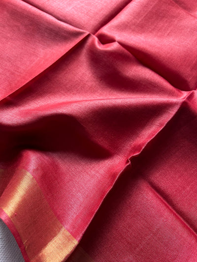 The color of love: Handloom Kosa Tussar silk saree