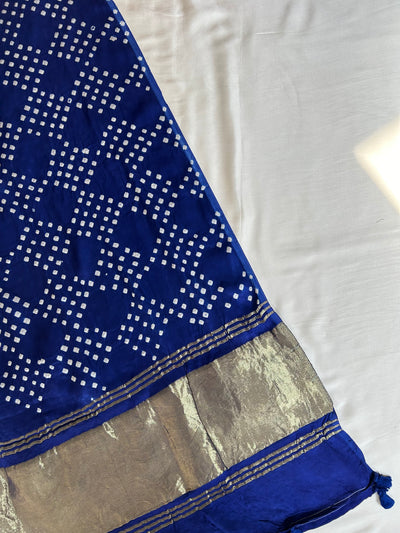 MARIA : HANDMADE BANDHANI TISSUE DUPATTA WITH SOLID DYED MODAL SILK SUIT SET