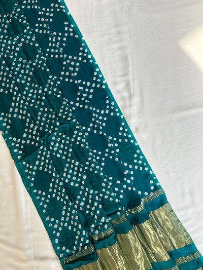 TRISHA : HANDMADE BANDHANI TISSUE DUPATTA WITH SOLID DYED MODAL SILK SUIT SET