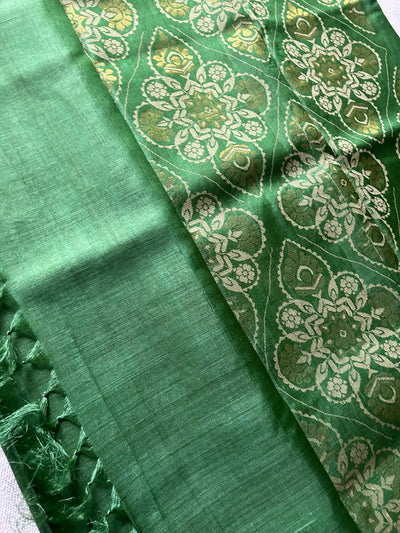 The Olive Heart:  Pure Handloom  Kosa Tussar silk saree