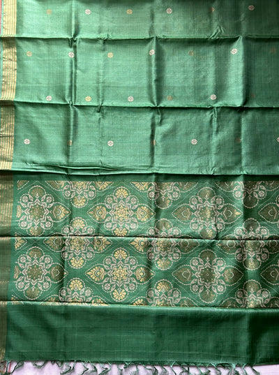 The Olive Heart:  Pure Handloom  Kosa Tussar silk saree