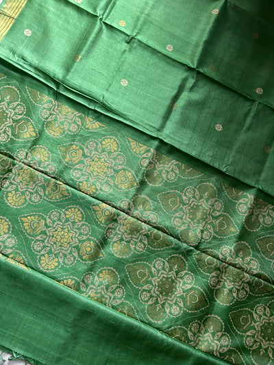 The Olive Heart:  Pure Handloom  Kosa Tussar silk saree