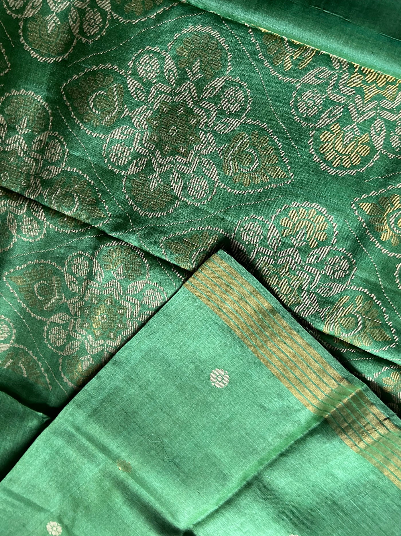 The Olive Heart:  Pure Handloom  Kosa Tussar silk saree