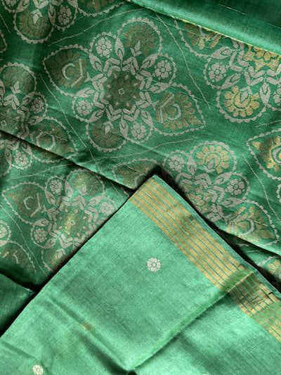 The Olive Heart:  Pure Handloom  Kosa Tussar silk saree