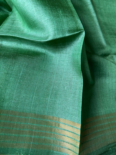 The Olive Heart:  Pure Handloom  Kosa Tussar silk saree