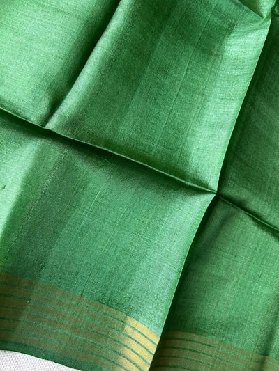 The Olive Heart:  Pure Handloom  Kosa Tussar silk saree