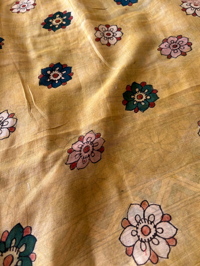 PAHELI : Handloom Maheshwari Pure Silk-Cott Pen Kalamkari Saree