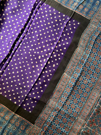 Prita: AJRAKH BANDHEJ MODAL SILK SAREE