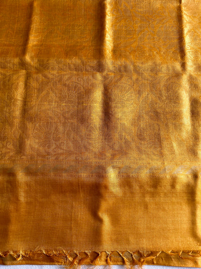 THE GOLDEN TREASURE : Handloom Kosa Tussar silk saree