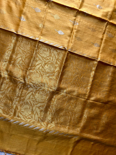 THE GOLDEN TREASURE : Handloom Kosa Tussar silk saree