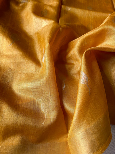 THE GOLDEN TREASURE : Handloom Kosa Tussar silk saree