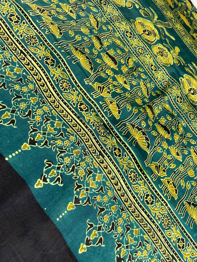 AARURA: HANDBLOCK AJRAKH MODAL SILK SAREE