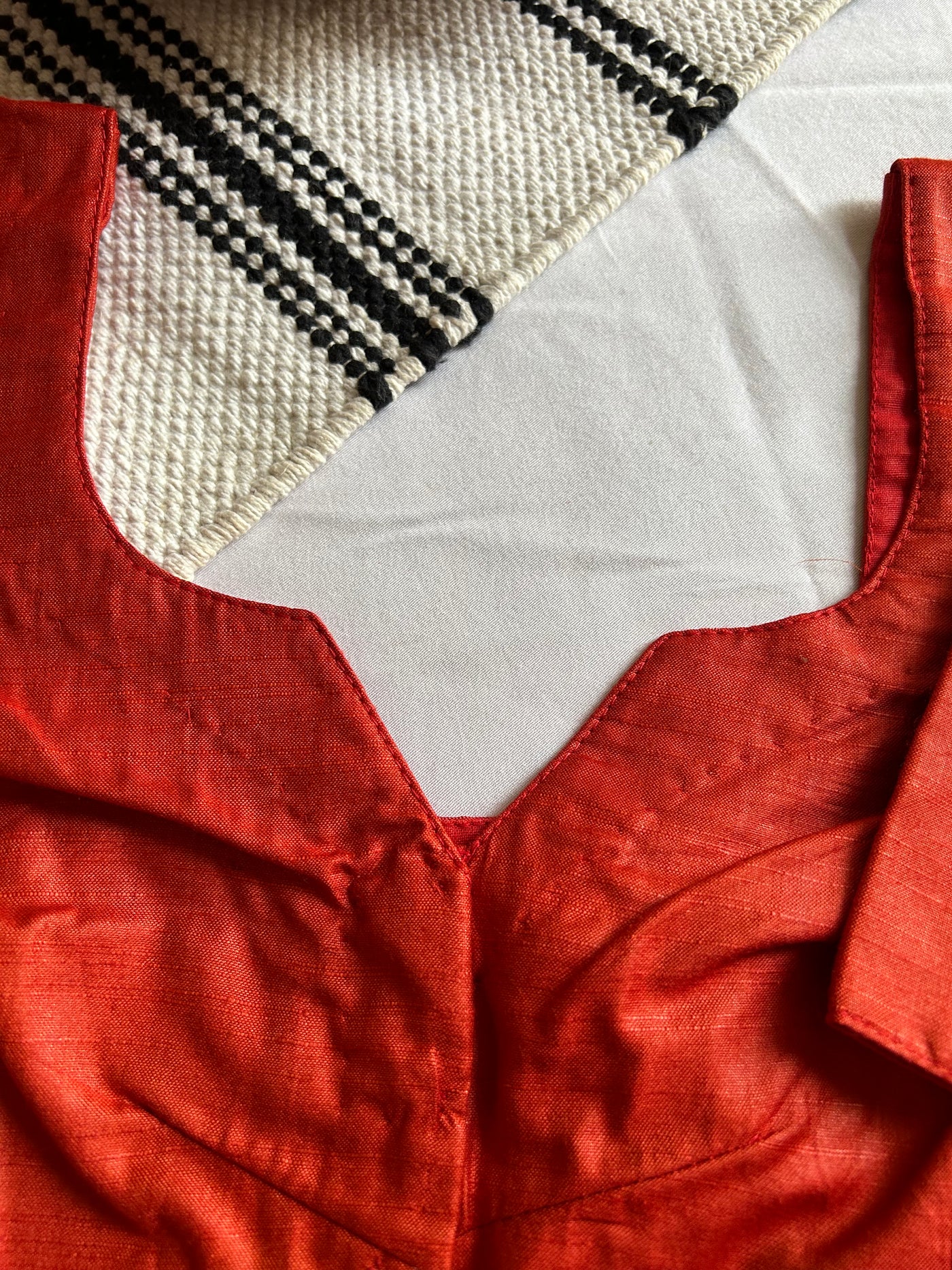 RED Silk: PURE SILK READYMADE BLOUSE