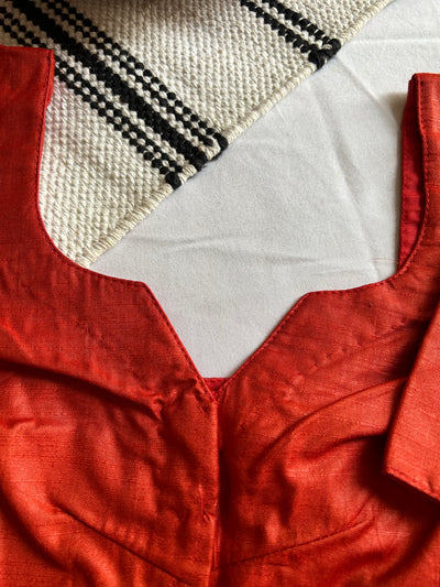 RED Silk: PURE SILK READYMADE BLOUSE