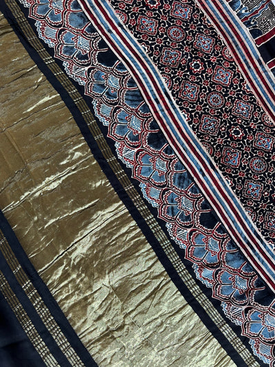 SATYA: MODAL SILK TISSUE AJRAKH