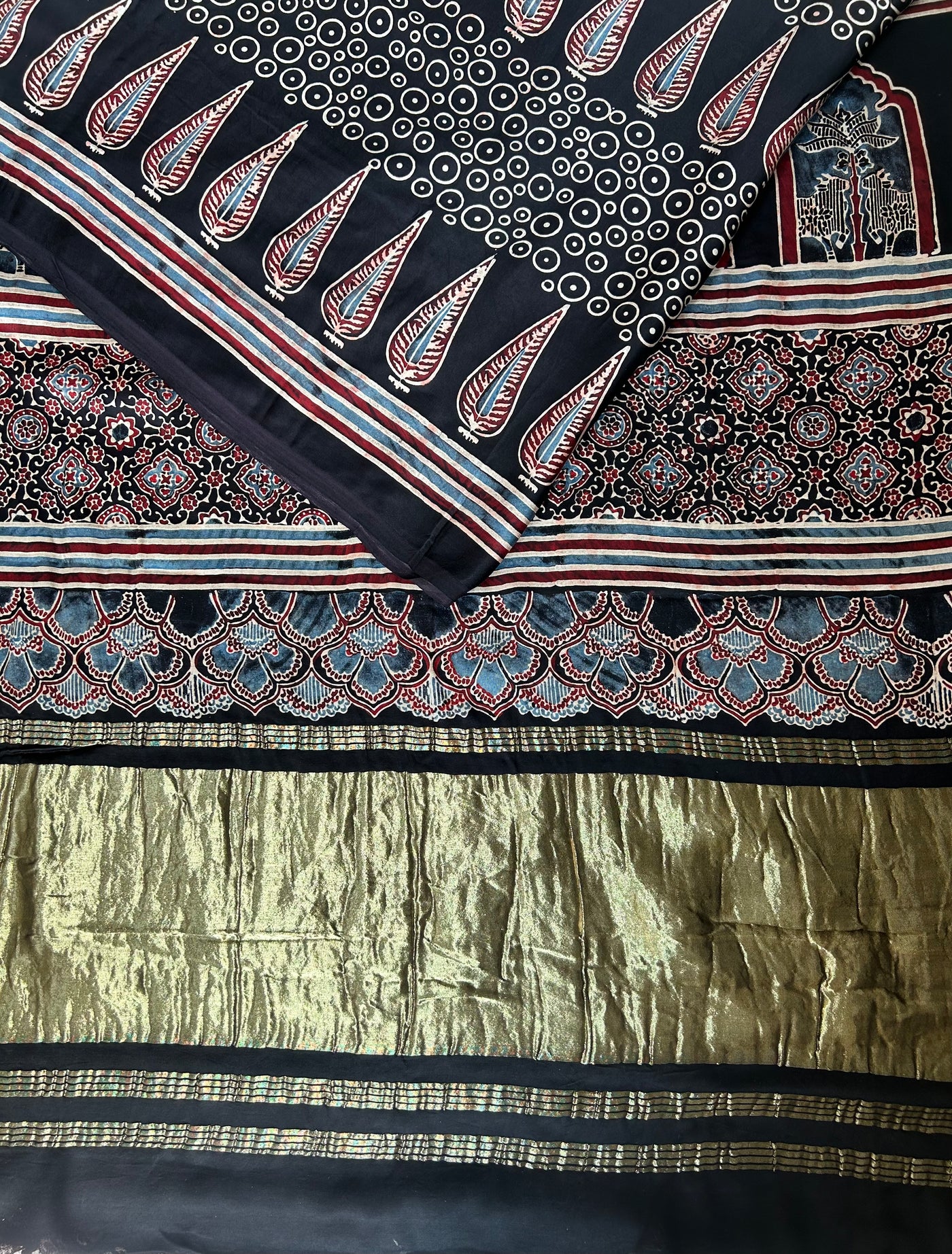 SATYA: MODAL SILK TISSUE AJRAKH