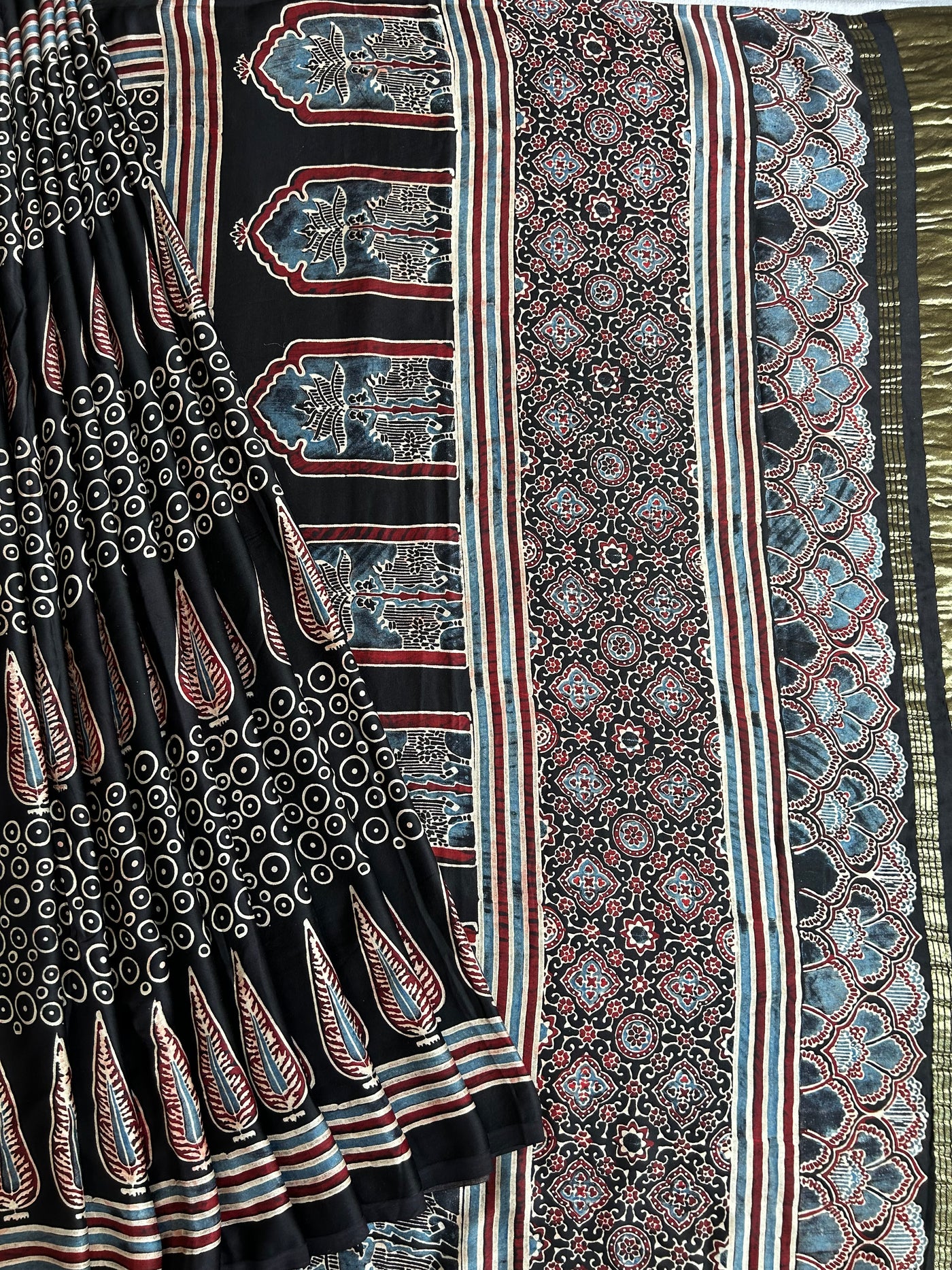 SATYA: MODAL SILK TISSUE AJRAKH