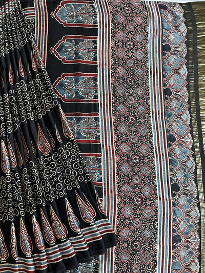 SATYA: MODAL SILK TISSUE AJRAKH