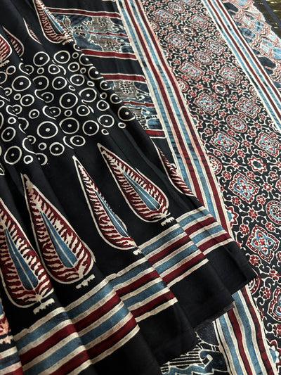 SATYA: MODAL SILK TISSUE AJRAKH