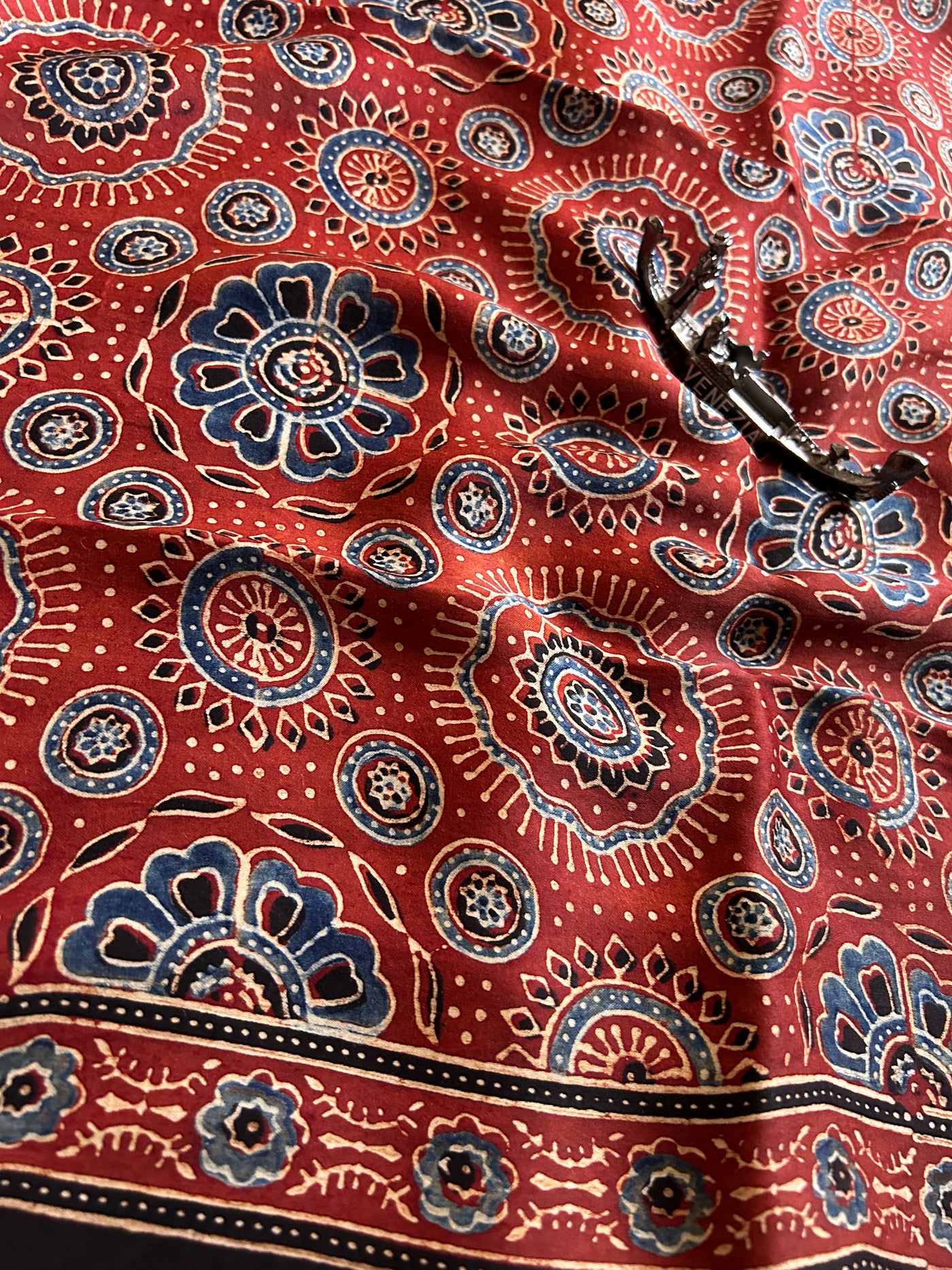 Hara Ishq : Handmade LEHRIYA- AJRAKH Modal Silk Saree