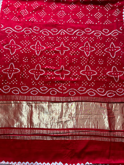 ARUNA: bandhani saree with tissue palla