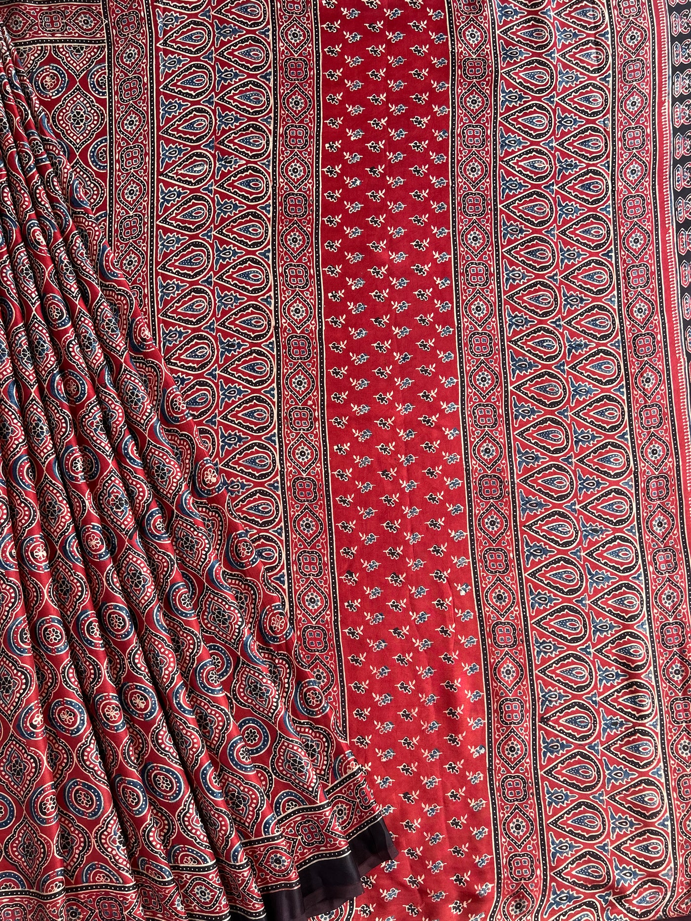 Surabhi :MADDER, HAND BLOCK AJRAKH MODAL SILK SAREE