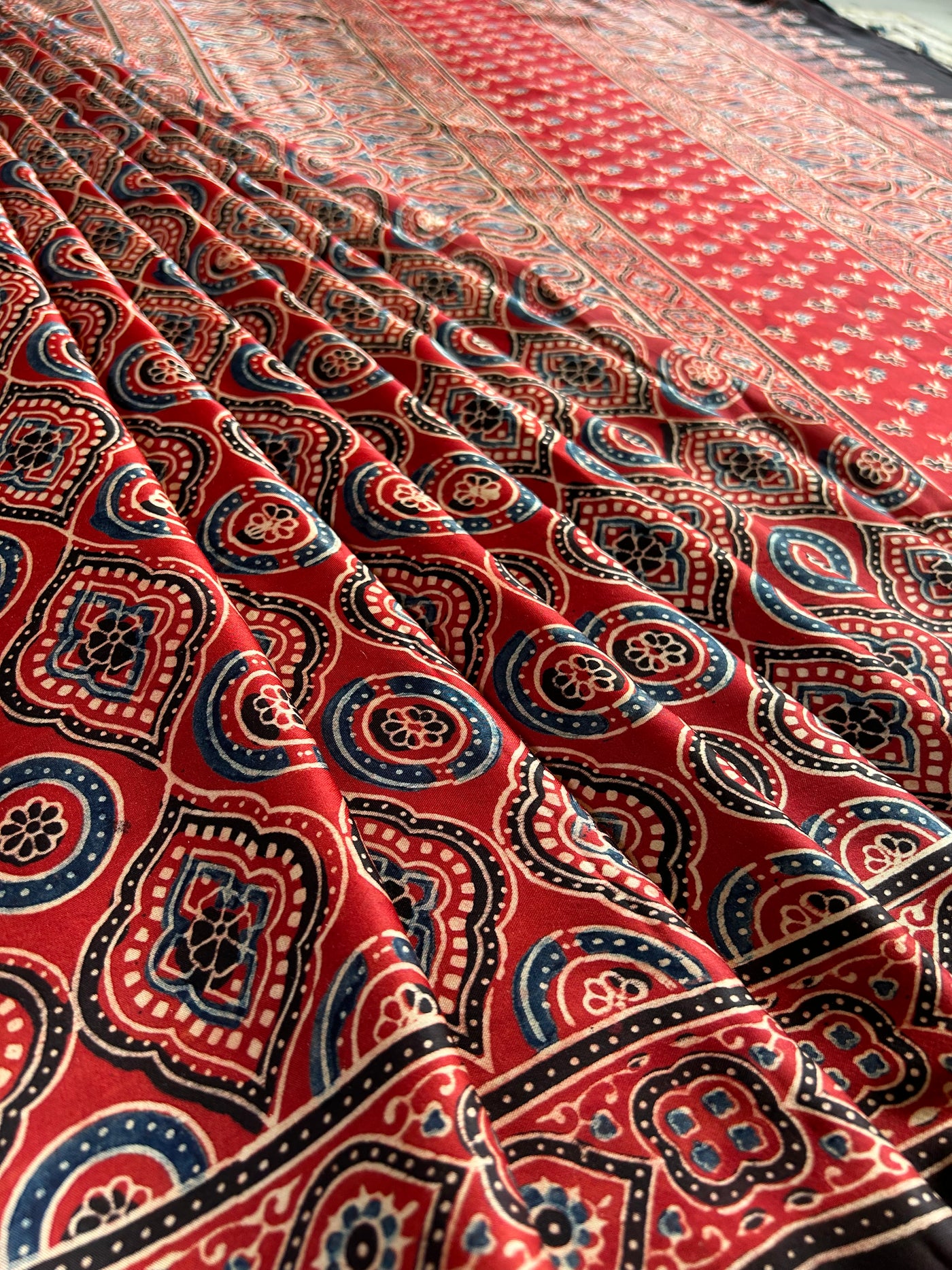 Surabhi :MADDER, HAND BLOCK AJRAKH MODAL SILK SAREE