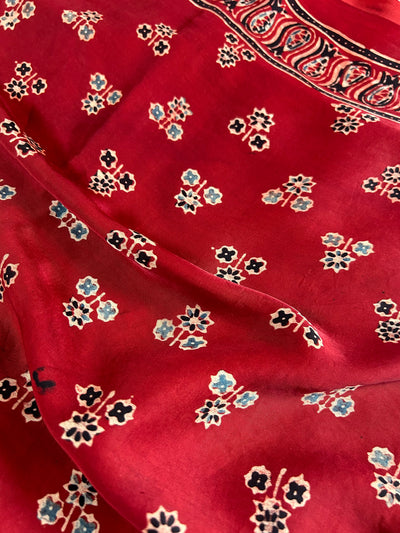 Brinda: HANDBLOCK AJRAKH MODAL SILK SAREE