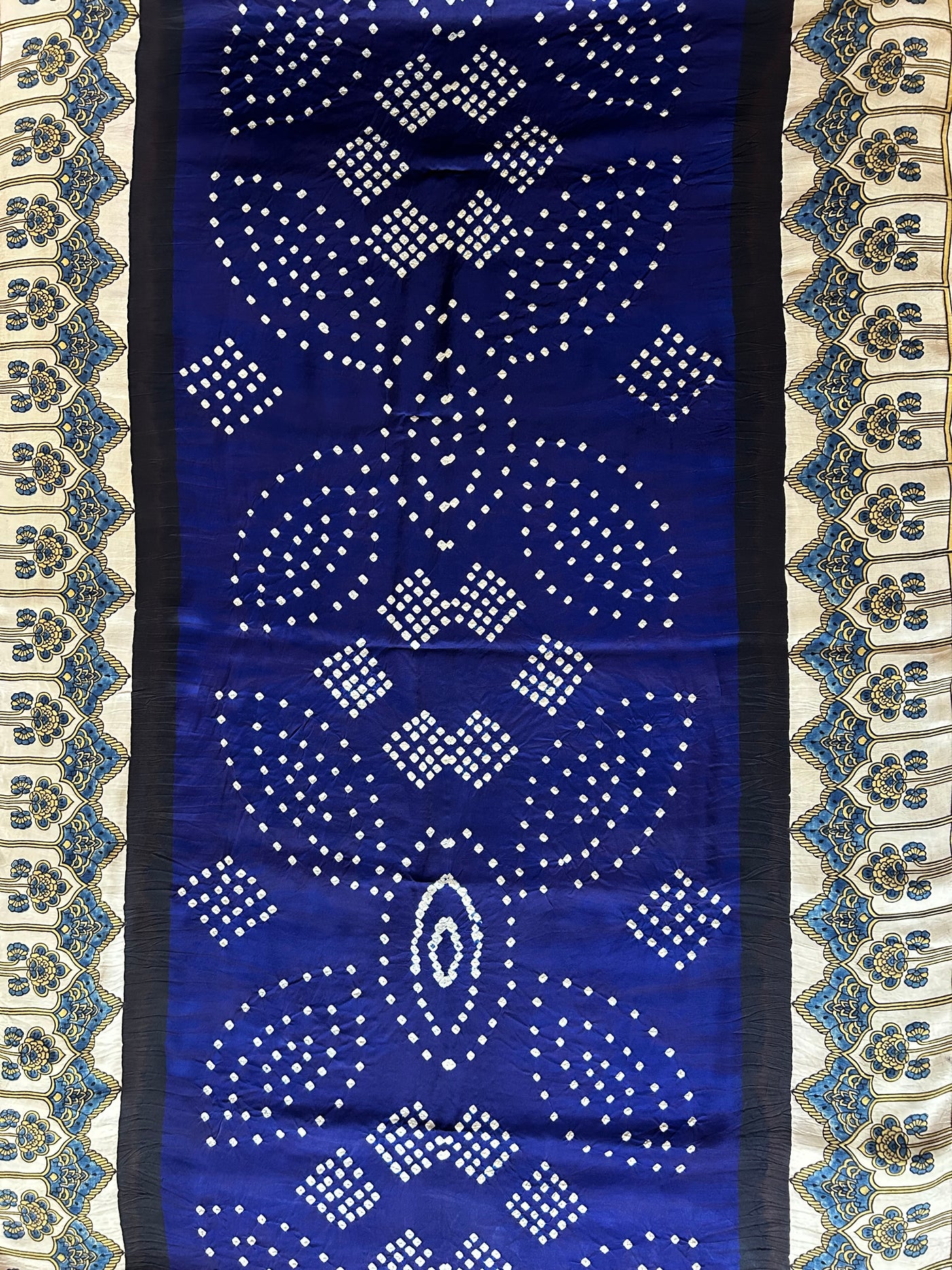 AADIYA: HANDMADE AJRAKH BANDHEJ MODAL SILK SAREE