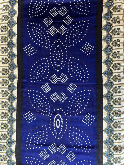 AADIYA: HANDMADE AJRAKH BANDHEJ MODAL SILK SAREE