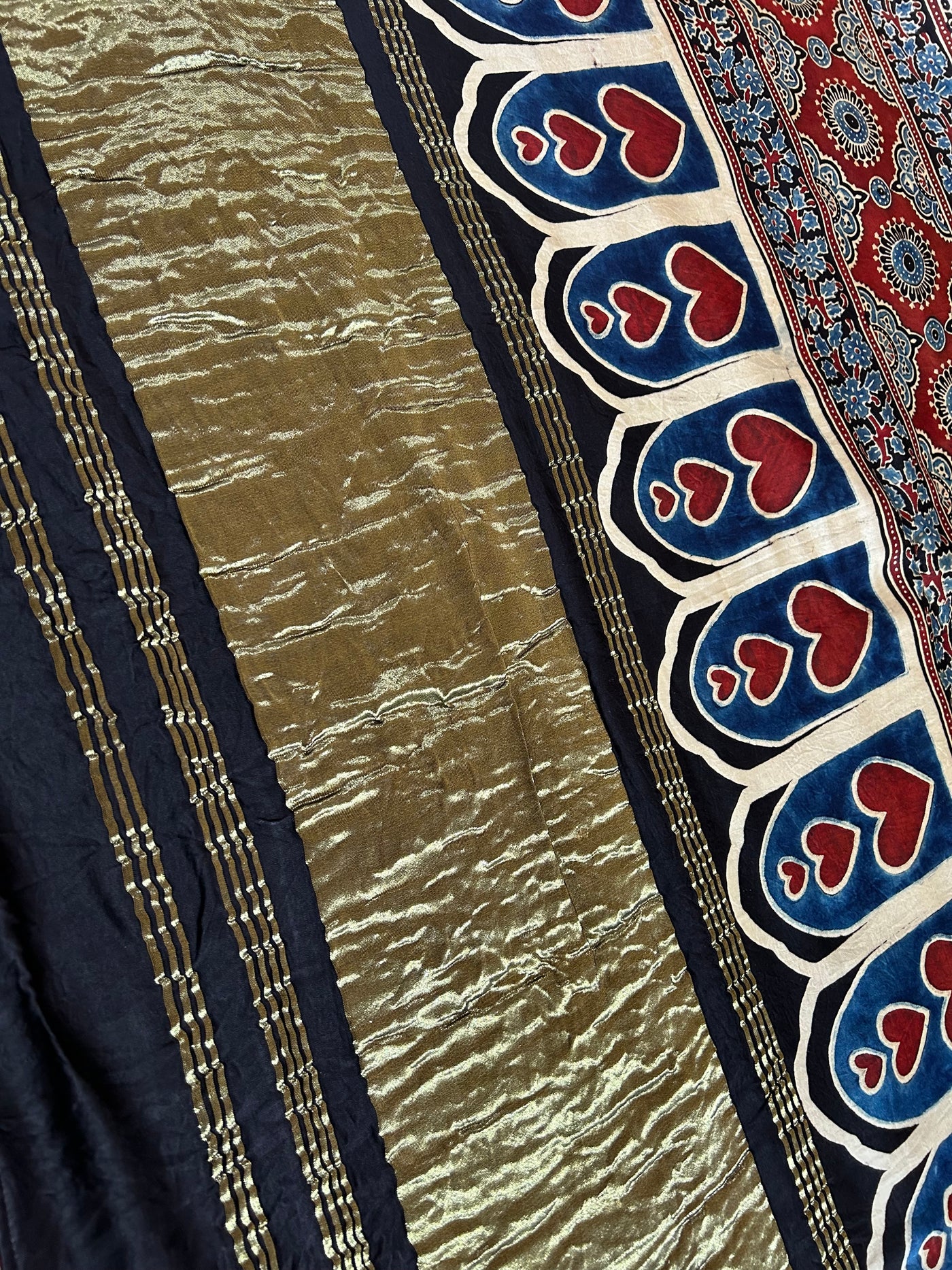 TANUJA: HANDMADE AJRAKH BANDHEJ MODAL SILK SAREE