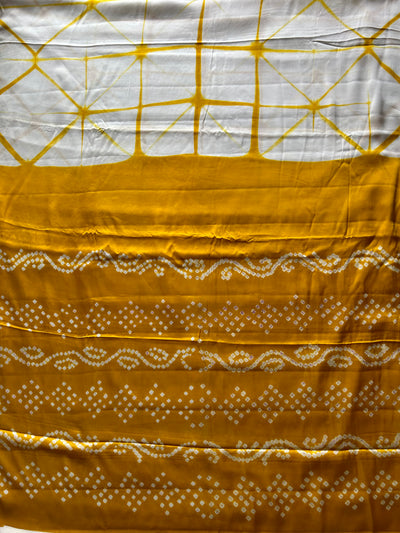Daisy: Handmade Clamp Dye- Bandhej Modal Silk Saree