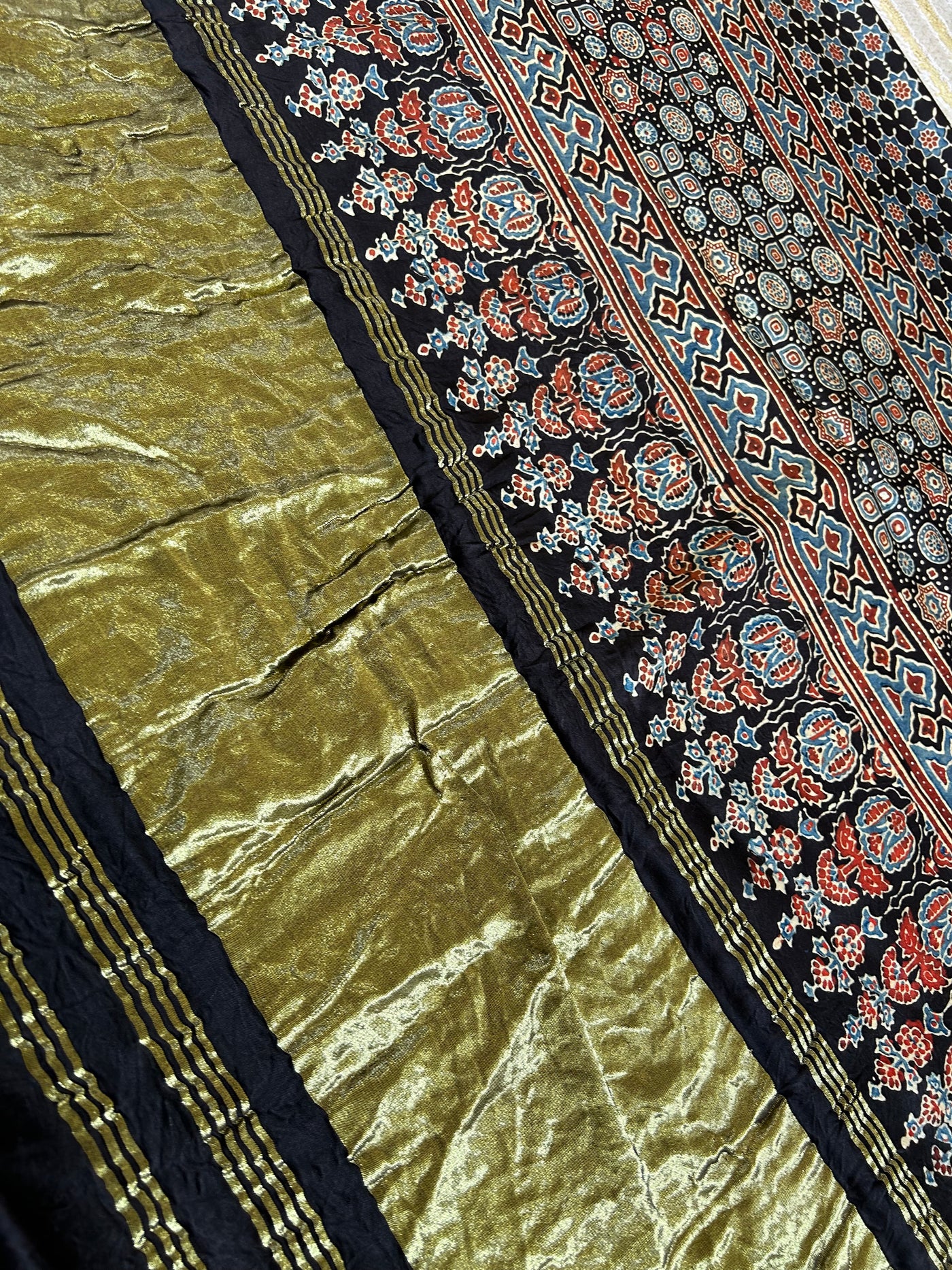 KASTURI: HANDMADE AJRAKH BANDHEJ MODAL SILK SAREE