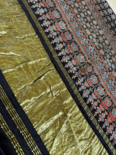 KASTURI: HANDMADE AJRAKH BANDHEJ MODAL SILK SAREE