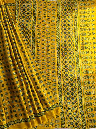 Bhoomija: AJRAKH BANDHEJ MODAL SILK SAREE