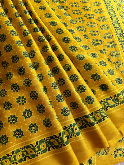 Bhoomija: AJRAKH BANDHEJ MODAL SILK SAREE